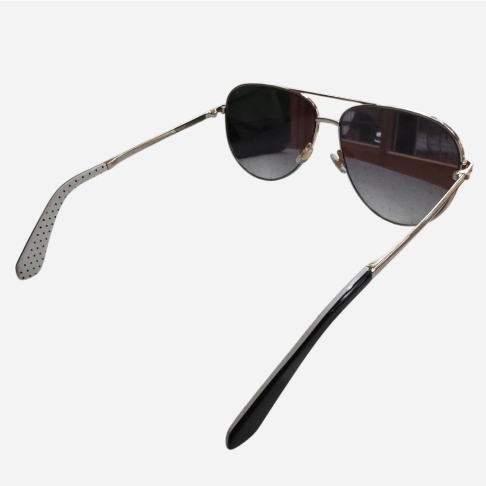 Kate Spade Isla 61mm Aviator Sunglasses, champagne gold frame, smoke lenses - Picture 6 of 10